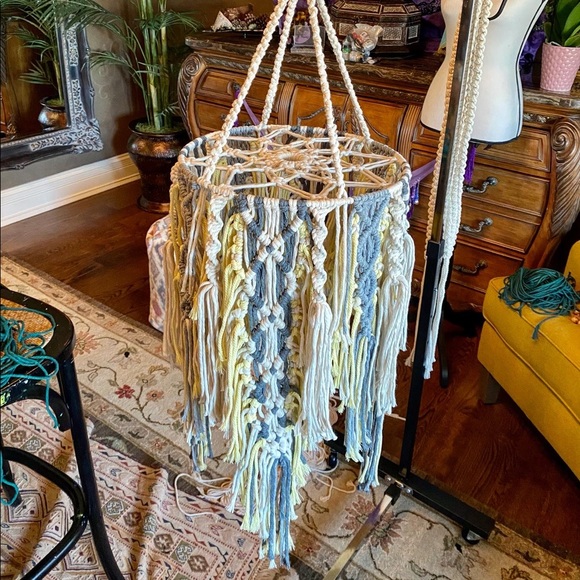 Handmade Macrame Wall Hanging Backdrop Crochet Art